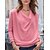cheap Tops &amp; Blouses-Women&#039;s Shirt Blouse Pink Red Green Plain Daily Weekend Long Sleeve V Neck Streetwear Casual Regular S