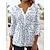 cheap Tops &amp; Blouses-Women&#039;s Shirt Blouse Tunic White Red Navy Blue Button Flowing tunic Floral Polka Dot Daily Weekend 3/4 Length Sleeve V Neck Streetwear Casual Regular Floral S
