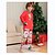 cheap Family Look Sets-Family Look Christmas Cotton Pajamas Home Elf Christmas pattern Red Long Sleeve Daily Matching Outfits / Fall / Winter