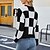cheap Sweaters-Women&#039;s Pullover Sweater Jumper Ribbed Knit Knitted Crew Neck Color Block Outdoor Daily Stylish Casual Fall Winter White / Black Pink S M L / Long Sleeve / Check / Holiday / Regular Fit / Going out