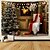 cheap Bottoms-Christmas Santa Claus Holiday Party Xmas Large Wall Tapestry Art Decor Photo Background Backdrop Blanket Hanging Home Bedroom Living Room Dorm Decoration Fireplace Stocking Gift Polyester