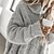 baratos Sweaters &amp; Cardigans-Pulôver feminino suéter jumper cowneck cabo grosso malha outono inverno túnica feriado diário casual manga comprida cor sólida cinza s m l