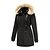 cheap Down&amp; Parkas-Lady&#039;s Elegant Winter Parka with Fur Collar and Hood