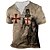 cheap Short Sleeve-Men&#039;s Graphic Templar Cross Henley T Shirt