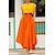 cheap Skirts-Women&#039;s Skirt Swing Work Skirts Long Skirt Maxi Skirts Solid Colored Performance Casual Daily Autumn / Fall Cotton Blend Streetwear Yellow Red Orange