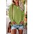 economico Super Sale-camicetta da donna basic tinta unita basic girocollo regolare autunno verde nero blu rosa grigio
