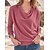 cheap Tops &amp; Blouses-Women&#039;s Shirt Blouse Pink Red Green Plain Daily Weekend Long Sleeve V Neck Streetwear Casual Regular S
