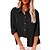 economico Tops &amp; Blouses-Per donna Camicia Blusa Nero Bianco Rosa Pulsante Tasche Liscio Informale Manica lunga Colletto Streetwear Standard S