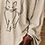 abordables Encapuchados y Sudaderas de Mujeres-Mujer Camiseta Gris Estampado Gato Diario Noche Manga Larga Escote en Pico Tejido Oriental Regular Talla Grande L