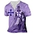 cheap Short Sleeve-Men&#039;s Graphic Templar Cross Henley T Shirt