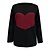 cheap Sweaters-Women&#039;s Pullover Sweater Jumper Knit Knitted Print Crew Neck Geometric Daily Holiday Basic Stylish Winter Fall Black Pink S M L / Long Sleeve / Heart / Casual / Regular Fit / Going out