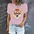 economico T-shirts-Per donna maglietta Verde Nero Rosa Stampa Pop art Con cagnolino Giornaliero Per eventi Manica corta Rotonda Essenziale 100% cotone Standard Pittura S