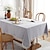 baratos Têxteis e Artigos de Mesa-Toalha de mesa de linho nórdico de bambu com borla toalha de mesa de chá para mesa de jantar decoração de sala de casa