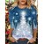 cheap T-Shirts-Christmas Shirt Women&#039;s T shirt Tee Christmas Tree Black Red Blue Print Long Sleeve Christmas Weekend Basic Print Christmas Round Neck Regular Fit Fall &amp; Winter