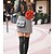 preiswerte Skirts-Damen Rock Arbeitsröcke Faltenrock Polyester Tweed Mini Schwarz Kaki Röcke Bedruckt Büro / Geschäftlich Abschlussball Modisch S M L