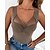 cheap Tank Tops-Women&#039;s Tank Top Camis Black Red Brown Plain Casual Sleeveless V Neck Basic Fleece Regular Fleece lined XL