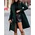 cheap Coats &amp; Trench Coats-Women&#039;s Trench Coat Daily Wear Going out Comfortable Open Front With Belt Elegant Turndown Regular Fit Plain Outerwear Winter Fall Long Sleeve Green Black Khaki S M L XL XXL