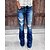 billige Cotton &amp; Linen-kvinders lave jeans bootcut nødlidende denim-sidelommer i fuld længde baggy mikroelastisk højtaljet mode afslappet arbejde street blue s m fall&amp;amp; vinter