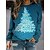 cheap Hoodies &amp; Sweatshirts-Christmas Sweatshirt Women&#039;s Sweatshirt Pullover Graphic Christmas Tree Streetwear Christmas Black Red Blue Christmas Casual Round Neck Long Sleeve Top Micro-elastic Fall &amp; Winter