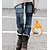 cheap Graphic Chic-Women&#039;s Fleece Pants Polyester Color Block Blue Fashion Full Length Casual Daily