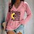 cheap Women&#039;s Hoodies &amp; Sweatshirts-Women&#039;s T shirt Tee White Pink Blue Print Floral Letter Casual Long Sleeve V Neck Basic Regular S