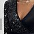 abordables Mini Robes-Mini robe robe soirée Femme Hiver Automne Printemps Manche Courte - Paillettes Velours Soirée Sexy Moderne Couleur monochrome robe hiver Anniversaire robe demoiselle d honneur Col V velvet Ample 2023
