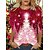 abordables T-shirts-Camisa navideña Mujer Camiseta Árbol de Navidad Negro Rojo Azul Piscina Estampado Manga Larga Navidad Fin de semana Básico Estampado Navidad Escote Redondo Ajuste regular Otoño invierno