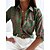 baratos Tops &amp; Blouses-Mulheres Camisa Social Blusa Abstrato Trabalho Casual Diário Imprimir Branco Manga Longa Elegante Colarinho de Camisa Primavera Outono