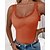 cheap Women&#039;s Tanks-Women&#039;s Tank Top Camis Black Orange Khaki Lace Trims Plain Casual Sleeveless V Neck Basic Fleece Regular Fleece lined One-Size