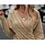 cheap Sweaters-Women&#039;s Pullover Sweater Jumper V Neck Crochet Knit Knit Knitted Fall Winter Cropped Daily Holiday Stylish Casual Long Sleeve Pure Color Maillard Khaki S M L