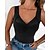 preiswerte Tanktops-Damen Tank Top Camis Schwarz Rote Braun Glatt Casual Ärmellos V Ausschnitt Basic Vlies Standard Fleece-Futter XL