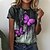 preiswerte Super Sale-Damen T Shirt Funkelnd Abbildung 1 Figur 3 Abbildung II Schmetterling Täglich Sommer