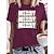 cheap T-Shirts-Women&#039;s Basic Cotton Christmas T-shirt with Wine Letter Print
