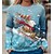 economico Felpe e con cappuccio-Per donna Felpa Maglione Spesa di Natale Streetwear Natale Blu Pop art Natale Informale Rotonda Manica lunga giacca Media elasticità