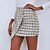 preiswerte Skirts-Damen Rock Arbeitsröcke Tweed Mini Cremig Röcke Gespleisst Bedruckt Büro / Geschäftlich Täglich Modisch S M L