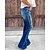 cheap Cotton &amp; Linen-Women‘s Low Rise Jeans Bootcut Distressed Full Length Denim Side Pockets Baggy Micro-elastic High Waist Fashion Casual Work Street Blue S M Fall &amp; Winter