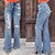 abordables Cotton &amp; Linen-Femme Jeans Jeans usés Jean Bleu Mode Poches latérales Fendu Plein Air Casual Toute la longueur Micro-élastique Plein Confort S M L XL 2XL