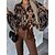 economico Tops &amp; Blouses-Per donna Blusa Camicia Nero Stampa Pop art Ufficio Informale Manica lunga Colletto Elegante Manica a lanterna S