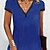 cheap Super Sale-Women&#039;s Casual Dress T Shirt Dress Tee Dress Shift Dress Midi Dress Black Blue Green Pure Color Short Sleeve Summer Spring Print Basic V Neck Loose Fit 2023 S M L XL XXL 3XL