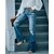 billige Cotton &amp; Linen-Dame Jeans Distressed Jeans Denimstof Blå Mode Sidelommer Bredt Bukseben Gade Afslappet Fuld længde Mikroelastisk Vanlig Komfort S M L XL