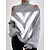 cheap Sweaters-Women&#039;s Pullover Sweater Jumper Turtleneck Crochet Knit Knit Cold Shoulder Fall Winter Cropped Daily Stylish Casual Long Sleeve Argyle Gray S M L