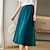 abordables Skirts-Mujer Falda faldas de trabajo Satén Midi Negro Verde Claro Azul Piscina Color Camello Faldas Oficina / Carrera Diario Moda M L XL