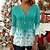 cheap Hoodies &amp; Sweatshirts-Women&#039;s Shirt Christmas Shirt Snowflake Weekend Black Light Green Red Print Button 3/4 Length Sleeve Streetwear Casual Print Round Neck Regular Fit