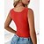 preiswerte Tanktops-Damen Tank Top Camis Schwarz Rote Braun Glatt Casual Ärmellos V Ausschnitt Basic Vlies Standard Fleece-Futter XL