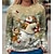billige Hættetrøjer &amp; sweatshirts-Dame Sweatshirt bluse Julesweatshirt Gade Jul Gul Grafisk Jul Afslappet Rund hals Langærmet Top Mikroelastisk