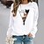 preiswerte Kapuzenpullis &amp; Sweatshirts-Damen Sweatshirt Pullover Zur Seite fahren Basic Schwarz Weiß Gelb Katze Strasse Langarm Rundhalsausschnitt