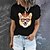 cheap T-Shirts-Women&#039;s T shirt Tee Green Black Pink Print Graphic Dog Daily Holiday Short Sleeve Round Neck Basic 100% Cotton Regular Painting S