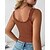 cheap Women&#039;s Tanks-Women&#039;s Tank Top Camis Black Orange Khaki Lace Trims Plain Casual Sleeveless V Neck Basic Fleece Regular Fleece lined One-Size