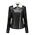 cheap Jackets-Women&#039;s Winter Jacket Faux Leather Jacket Warm Breathable Outdoor Daily Wear Vacation Going out Pocket Zipper Turndown Chic &amp; Modern Lady Modern Comfortable Solid Color Regular Fit Outerwear Long