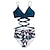 abordables Bikini-Mujer Bañadores Bikini 2 piezas Normal Traje de baño Plaid Estampado Leopardo Espalda al Aire Estampado Cintura alta Cuerda doblar Estampados de Leopardo Blanco Negro Azul Piscina Amarillo Con